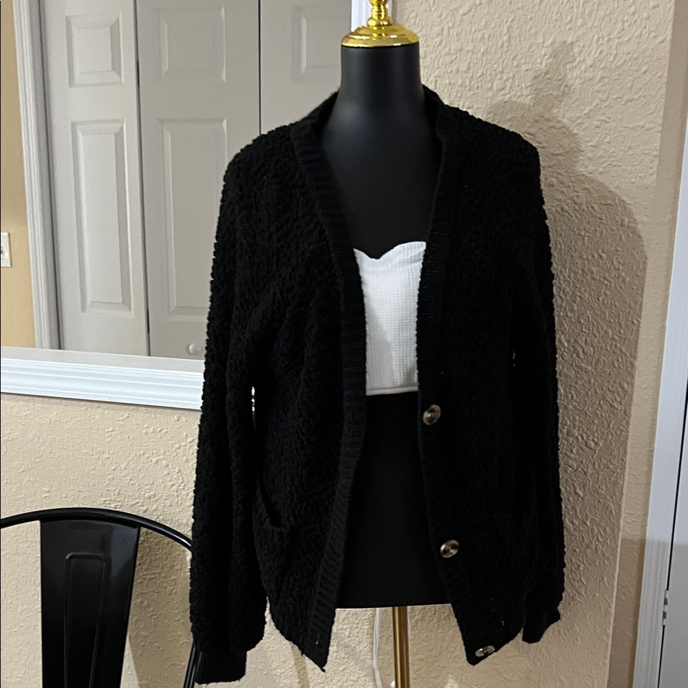Zenana Outfitters Black Cardigan Sweater